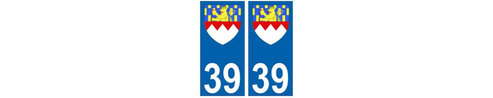Sticker plaque immatriculation department 39 Jura