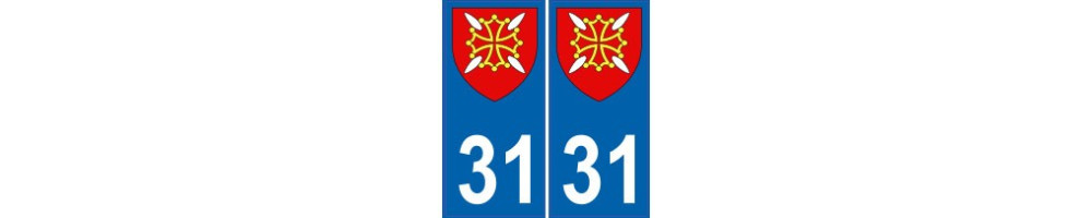 31 Haute-Garonne city sticker plate auto