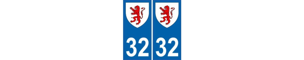 32 Gers ville sticker autocollant plaque auto