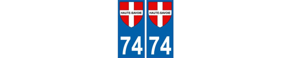 Aufkleber plakette ez 74 departement Haute-Savoie stadt
