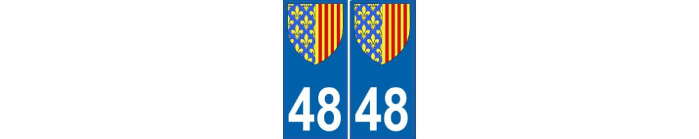 Aufkleber plakette ez departement Lozere 48 städte