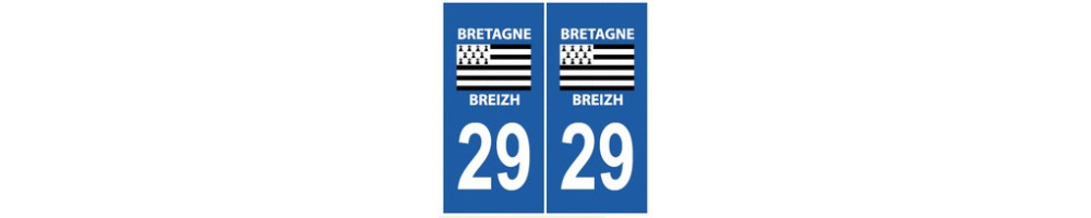 Sticker plaque immatriculation department 29 Finistere