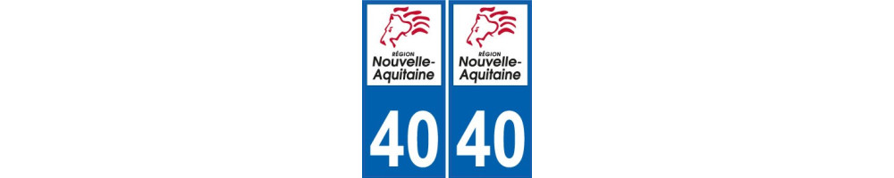 Autocollant plaque immatriculation département 40 Landes