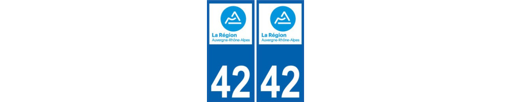 Sticker plaque immatriculation departement 42 Loire