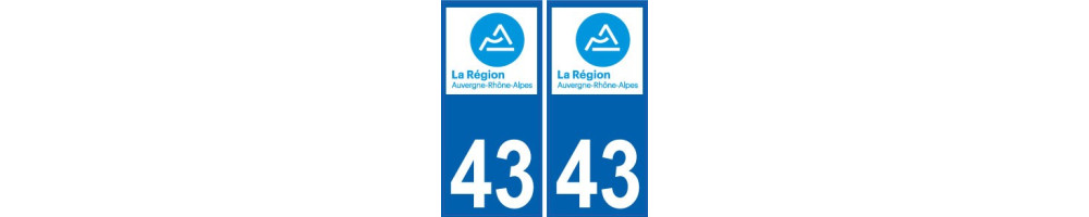 Aufkleber plakette ez departement 43 Haute-Loire