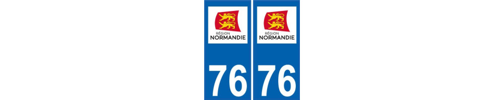 Sticker plaque immatriculation departement 76 Seine-Maritime