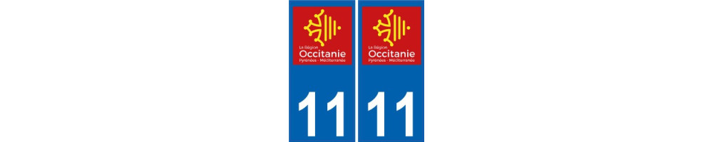 Sticker plaque immatriculation department 11 Aude