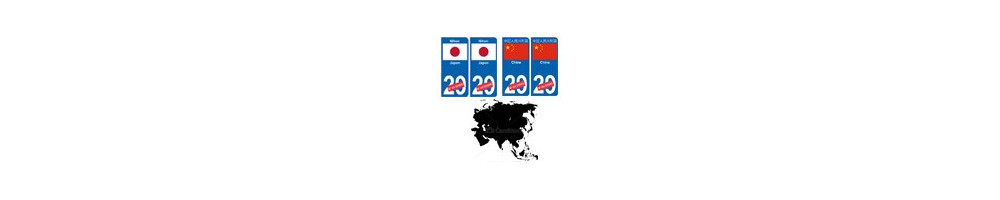 Sticker plaque immatriculation auto department sticker Country Asia
