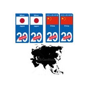 drapeau Asie pays plaque