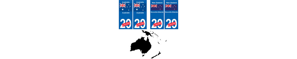 Sticker plaque immatriculation departement sticker Country Oceania