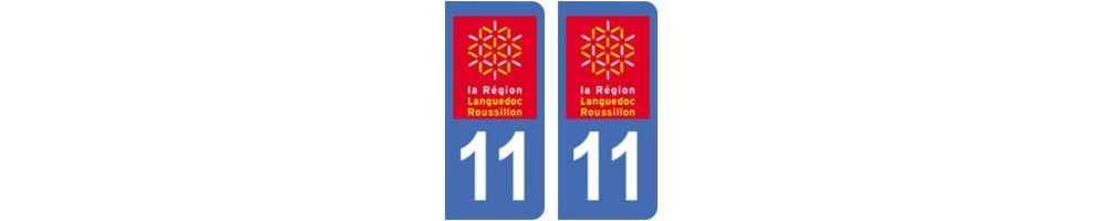 Sticker plaque immatriculation department 11 Aude 