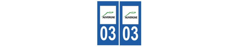 Sticker Plaque Immatriculation departement of Allier 03
