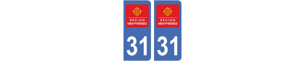 Aufkleber plakette ez departement Haute Garonne 31 