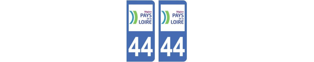 Autocollant plaque immatriculation département 44 Loire-Atlantique 