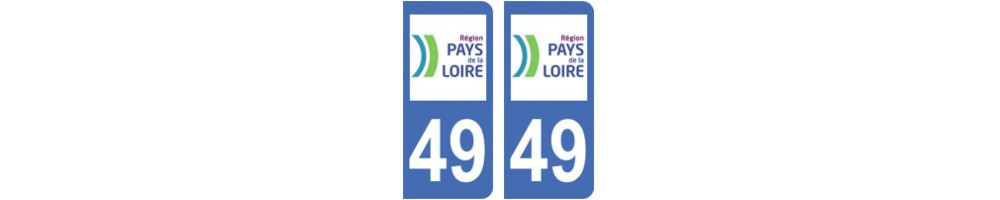 Autocollant plaque immatriculation département 49 Maine et Loire 