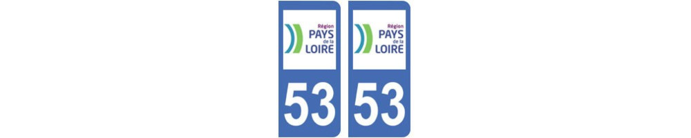 Sticker plaque immatriculation department 53 Mayenne 